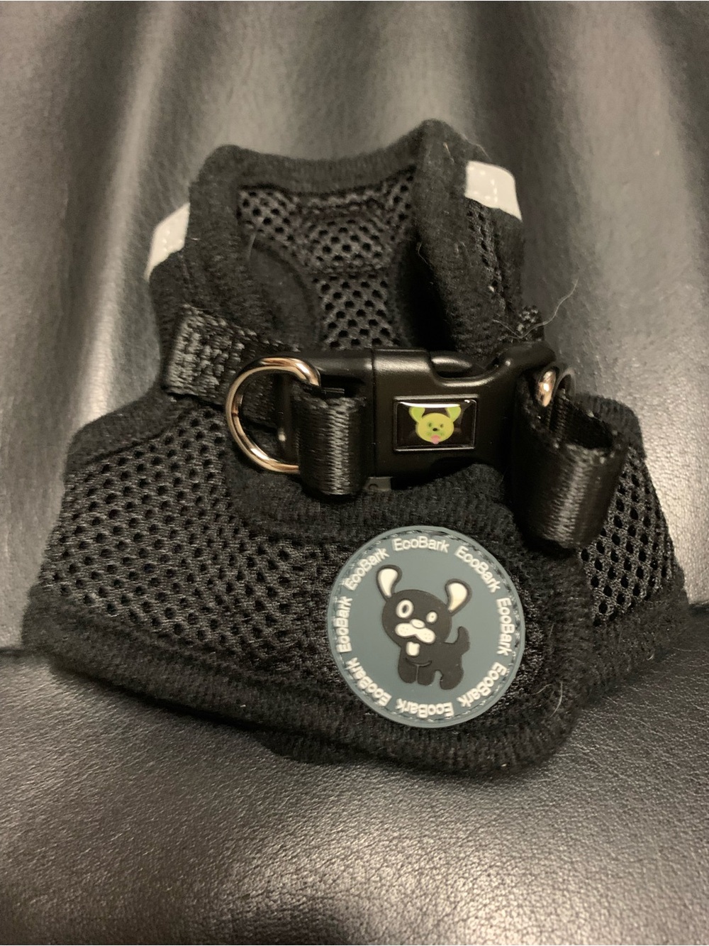 Bark Black Breathable Mesh Dog Harness with Cartoon Badge by Ecobark